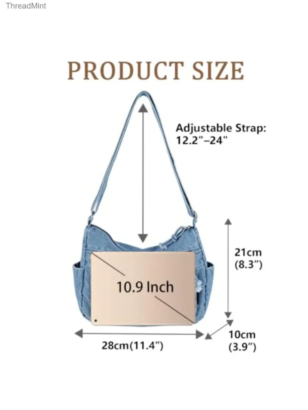 Denim Crossbody Bag Vintage Jean Shoulder Purse Canvas Satchel Messenger Hobo